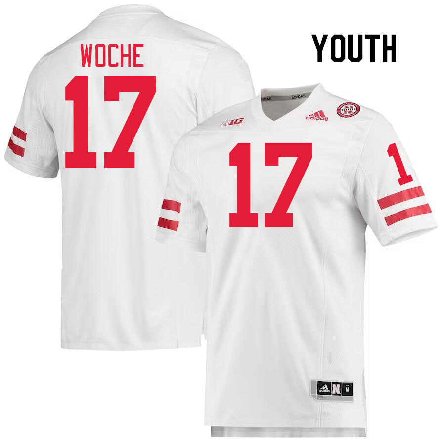 Youth #17 Jack Woche Nebraska Cornhuskers College Football Jerseys Stitched Sale-White